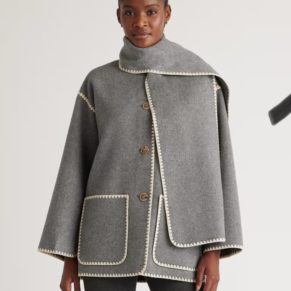 Double-Faced Merino Wool Scarf Coat - worn 2x